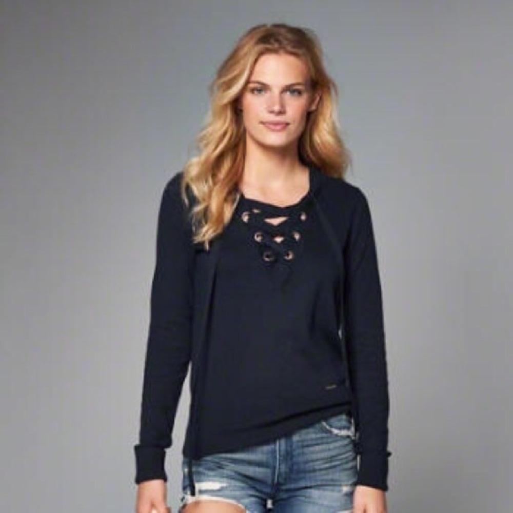 Abercrombie & Fitch Lace Up Sweater